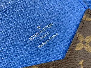 LOUIS MONOGRAM PASSPORT HOLDER LEATHER (BLUE)