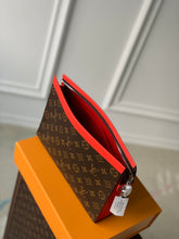Load image into Gallery viewer, LOUIS MONOGRAM POUCH (BROWN AND RED)

