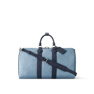 LOUIS KEEPALL BANDOULIERE 50 (MONOGRAM HERITAGE - NAVY & SKY BLUE)