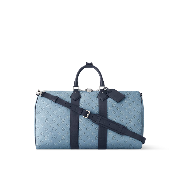 LOUIS KEEPALL BANDOULIERE 50 (MONOGRAM HERITAGE - NAVY & SKY BLUE)
