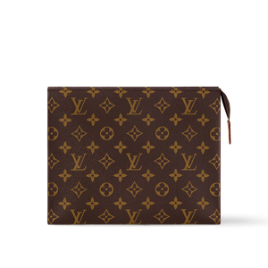 LOUIS MONOGRAM POUCH (BROWN)