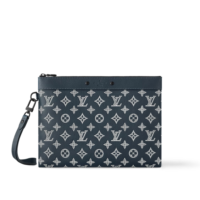 LOUIS MONOGRAM POUCH INK TO-GO (BLUE)