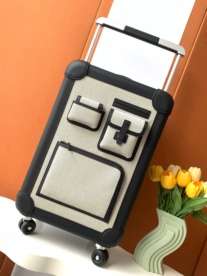 CABIN SUITCASE 24L (BLACK - POCKETS)