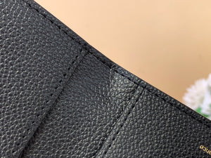 LOUIS CLASSIC MONOGRAM LEATHER PASSPORT HOLDER (BLACK)