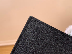 LOUIS CLASSIC MONOGRAM LEATHER PASSPORT HOLDER (BLACK)