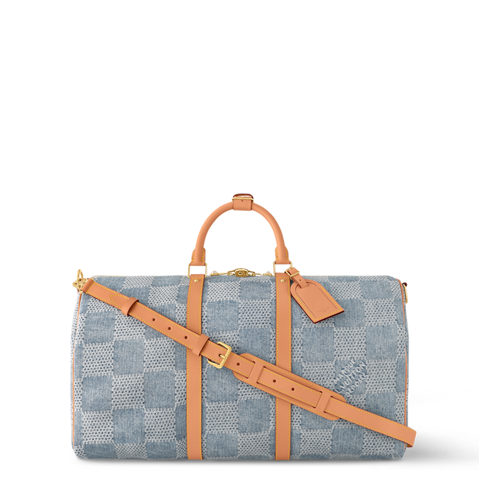 LOUIS KEEPALL BANDOULIERE 50 MONOGRAM DENIM