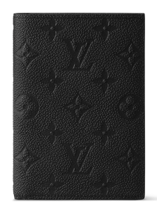 LOUIS CLASSIC MONOGRAM LEATHER PASSPORT HOLDER (BLACK)