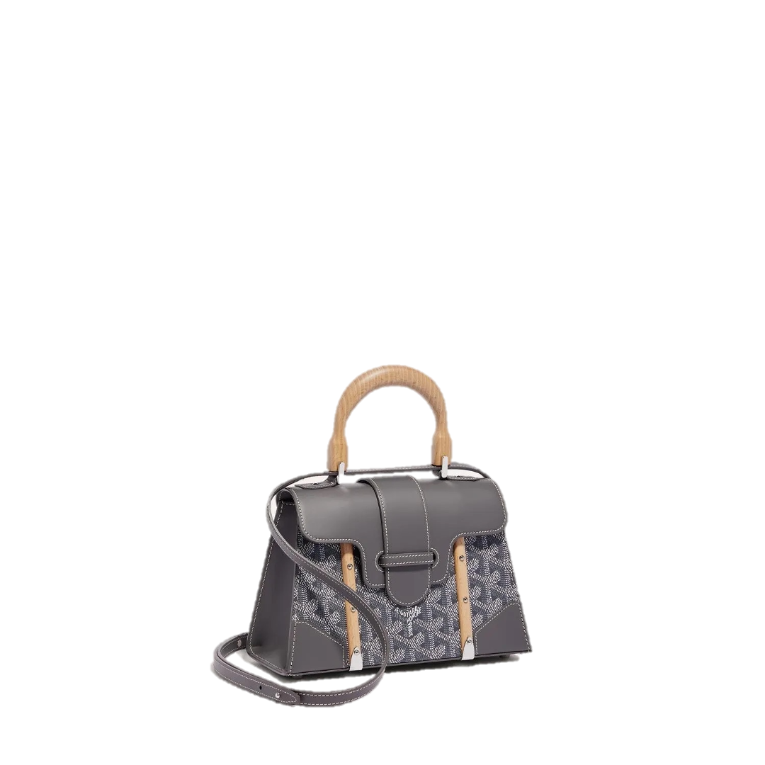Goyard Mini Saigon Grey Goyard Silver Goyardine Saigon Souple Mini Bag